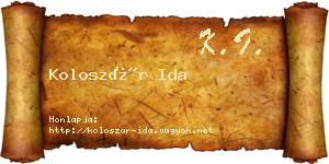 Koloszár Ida névjegykártya